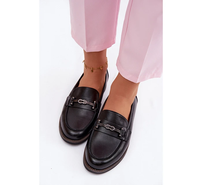 Dámské kožené mokasiny Vinceza 18132 Černé