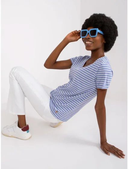 Tričko D16054M02431A bielej a modrej Tričko D16054M02431A bielej a modrej