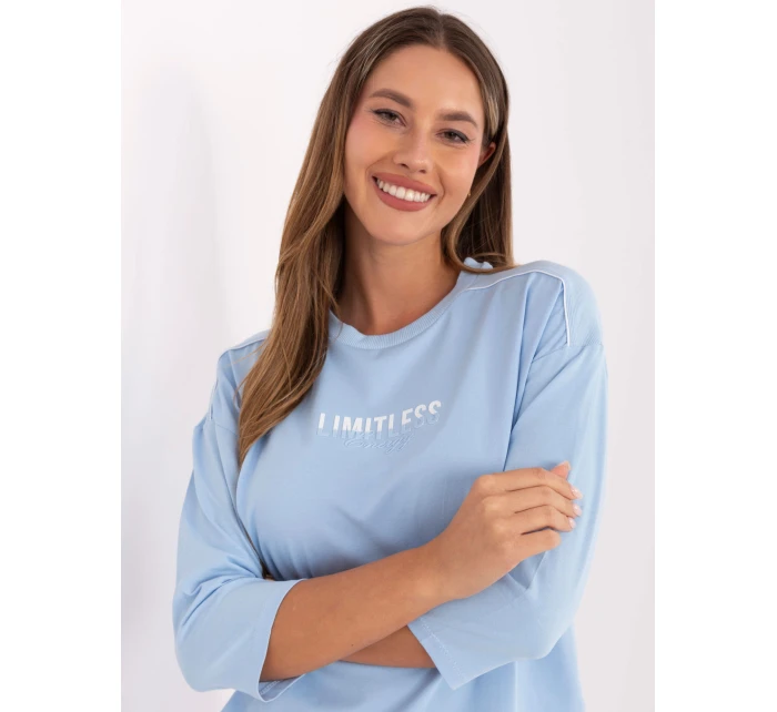 Bluzka RV BZ model 21406700 jasny niebieski - FPrice Bluzka RV BZ model 21406700 jasny niebieski - FPrice