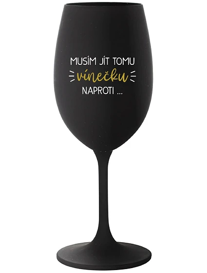 černá sklenice na víno 350 ml model 22069777 - Giftela