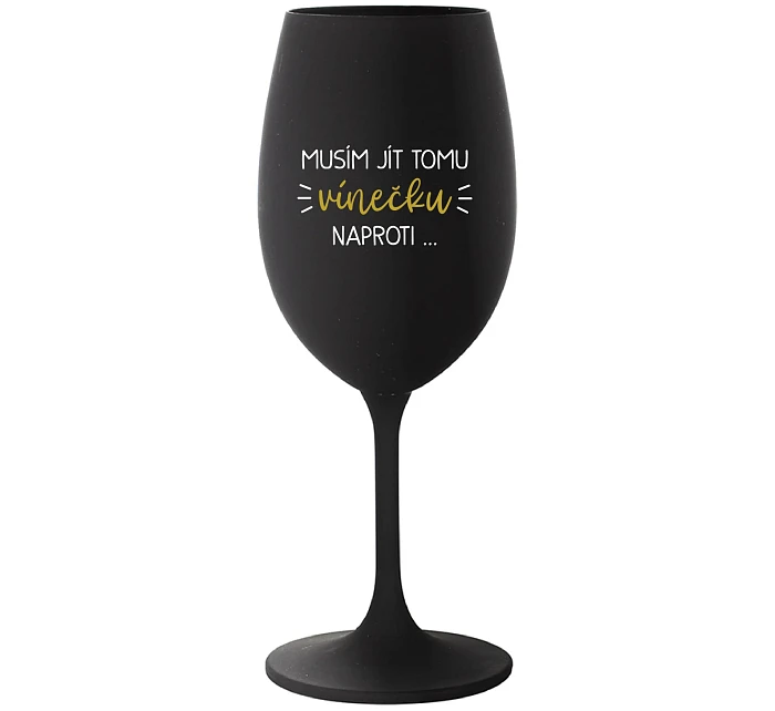 černá sklenice na víno 350 ml model 22069777 - Giftela
