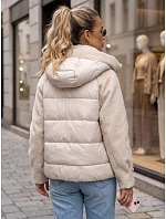 Kurtka damska zimowa pikowana z kapturem beżowa model 22350687 - FashionStreet