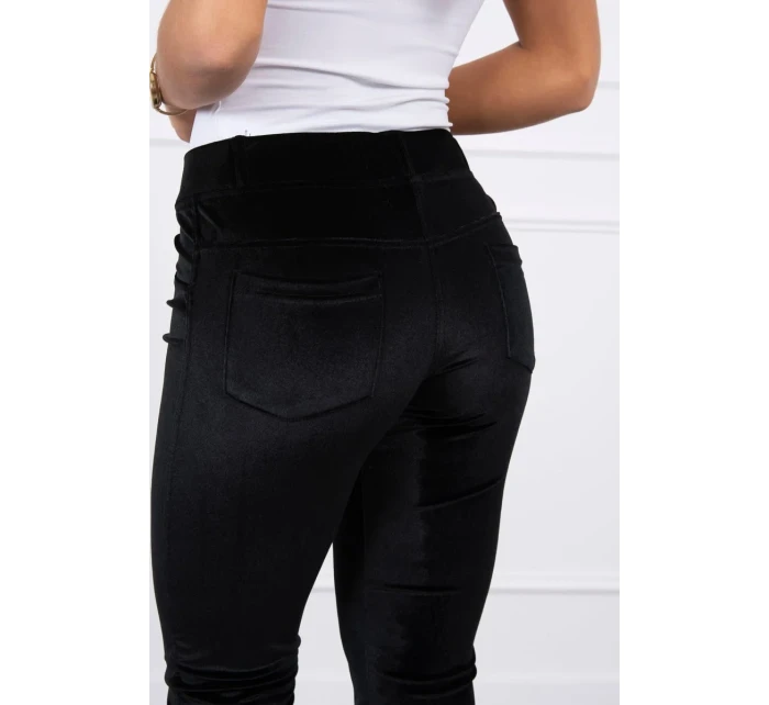Velurové kalhoty černé