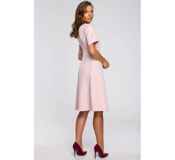 S240 Zavinovacie šaty - púdrové S240 Zavinovacie šaty - púdrové