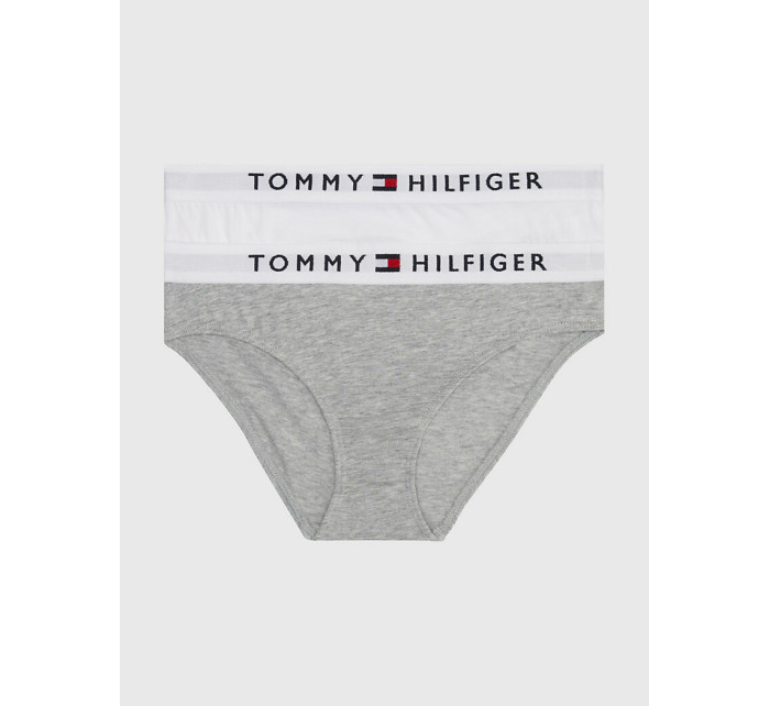 Dievčenské nohavičky 2-PACK TH ORIGINAL LOGO WAISTBAND BRIEFS UG0UG003820UD sivá/biela - Tommy Hilfiger