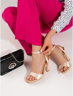 Výborné dámské sandály hnědé na jehlovém podpatku