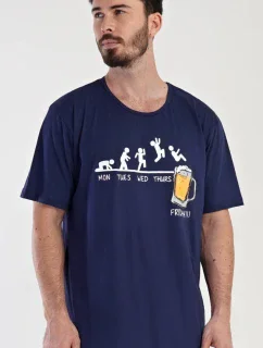 Pánska nočná košeľa s krátkym rukávom Filip