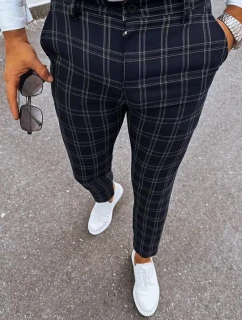 Pánské černé kostkované kalhoty Dstreet model 21968626 - FashionStreet
