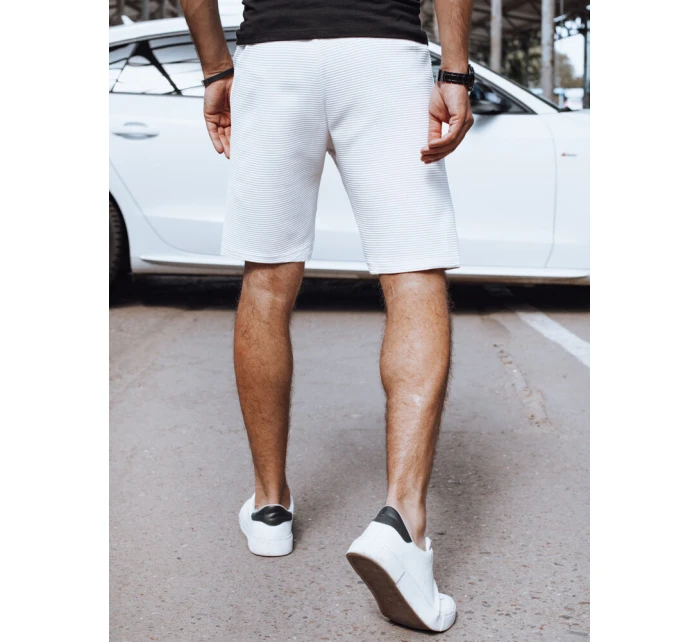 FashionStreet pánske biele teplákové šortky SX2384