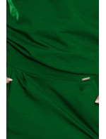 Dámske teplákové nohavice v fľaškovo zelenej farbe s výstrihom na chrbte model 6295065