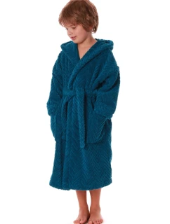 Detský župan Athena s kapucňou 3116 petrol - Vestis