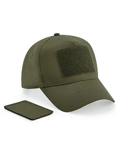 B 638 5 panelová čepice s nášivkou model 22482079 military green - Beechfield