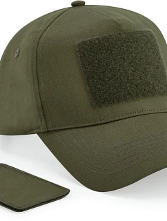 B 638 5 panelová čepice s nášivkou model 22482079 military green - Beechfield