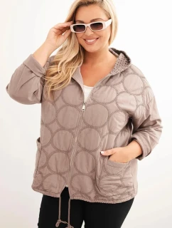 Dámske Plus veľkosť bavlnená mikina na zips Fango