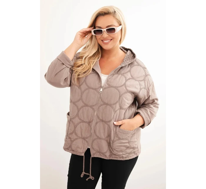 Dámske Plus veľkosť bavlnená mikina na zips Fango