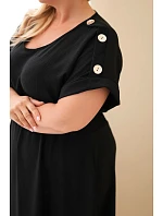 Dámské šaty Plus Size s model 22159135 pasem černá - K-Fashion Dámské šaty Plus Size s model 22159135 pasem černá - K-Fashion