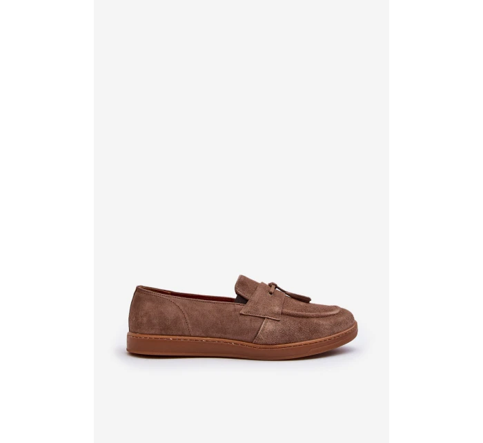 Pánské semišové mokasíny polobotky model 21641503 hnědé - Zazoo