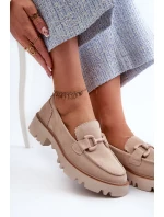 Dámské semišové mokasíny s ozdobou béžové D&A model 21660195 Béžové - S.Barski