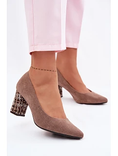 Lodičky z eko semiše  světle hnědé s ozdobným model 22091818 - SERGIO LEONE