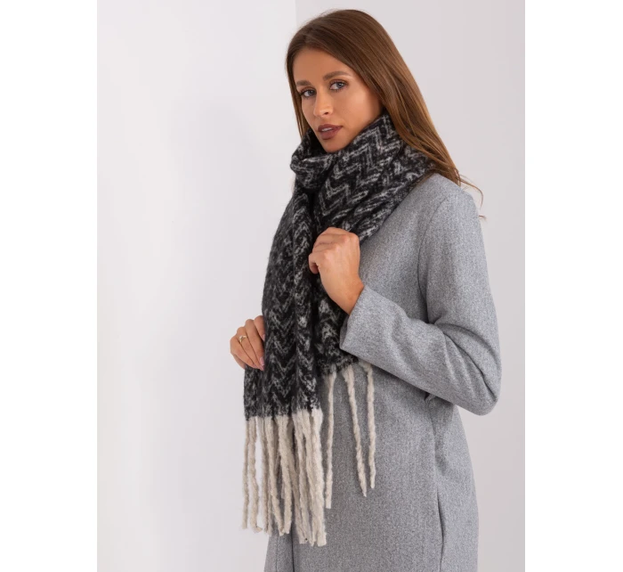 Szalik AT SZ model 18985246 czarno beżowy - FPrice Szalik AT SZ model 18985246 czarno beżowy - FPrice