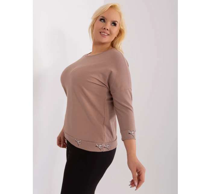 Bluzka RV BZ model 19394440 ciemny bezowy - FPrice Bluzka RV BZ model 19394440 ciemny bezowy - FPrice