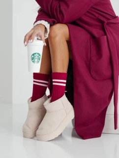 Dámske ponožky Cop s pruhmi - bordové