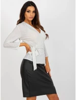 Dámska blúzka LK BZ 507364.87P Ecru s kamienkami - FPrice