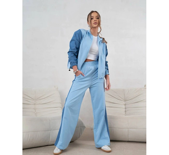 Mikinový set mikina na zips + široké nohavice modrá (821151) Mikinový set mikina na zips + široké nohavice modrá (821151)