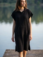 dámske vaflové pončo Saimaa s kapucňou Black Beauty