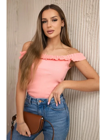 Španielska blúzka s volánikmi marhuľová Španielska blúzka s volánikmi marhuľová