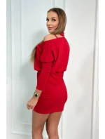 Šaty se zdobením na ramenou červené Šaty se zdobením na ramenou červené