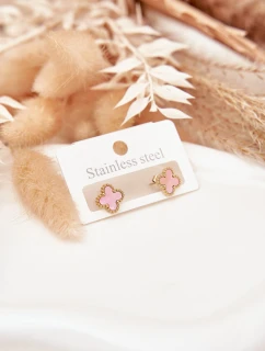 Náušnice z nerezové oceli zlatavě růžové