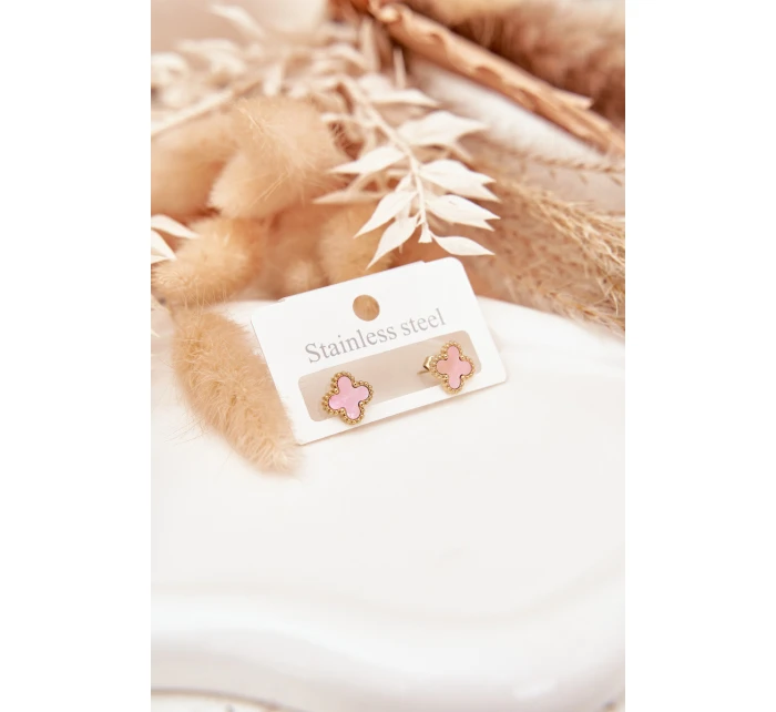 Náušnice z nerezové oceli zlatavě růžové Náušnice z nerezové oceli zlatavě růžové
