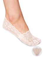 Yoclub Dámske čipkované ponožky 3-pack Be Show Beige