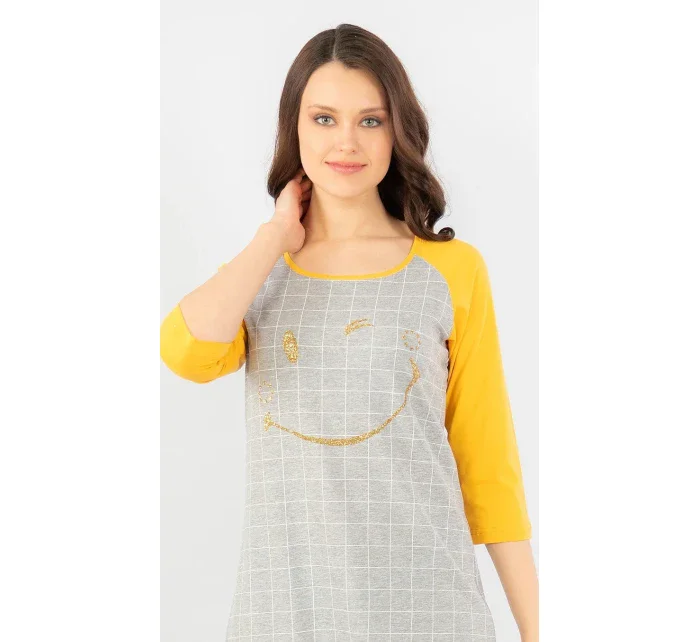 Dámská noční košile s tříčtvrtečním rukávem model 15781376 - Vienetta Dámská noční košile s tříčtvrtečním rukávem model 15781376 - Vienetta