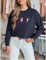Dámská oversize mikina s výšivkou tmavě modrá Dstreet model 21988063 - FashionStreet