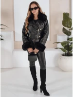 Dámská kožená bunda s kožešinou černá Dstreet model 21991882 - FashionStreet Dámská kožená bunda s kožešinou černá Dstreet model 21991882 - FashionStreet