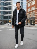 Pánská zimní bunda s kapucí černá Dstreet model 21993599 - FashionStreet