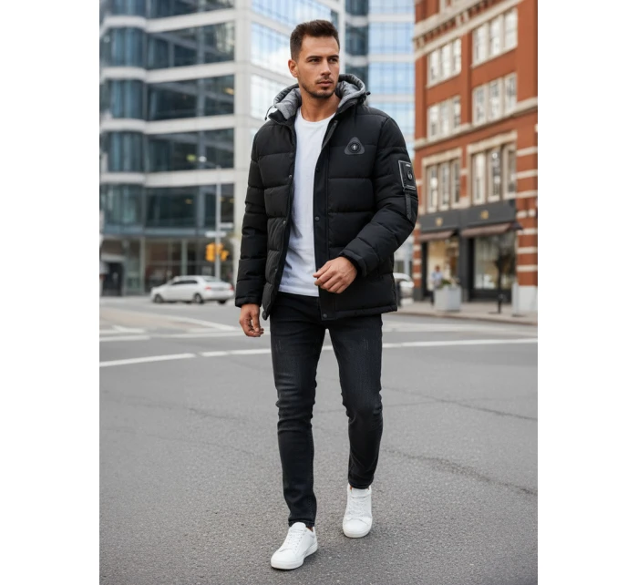 Pánská zimní bunda s kapucí černá Dstreet model 21993599 - FashionStreet