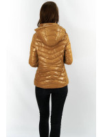 Krátká prošívaná dámská bunda v hořčicové barvě s kapucí model 16146883 - CANADA Mountain