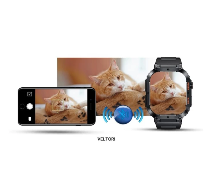 VELTORI VT200-1 Smartwatch Čierny silikónový remienok VELTORI VT200-1 Smartwatch Čierny silikónový remienok