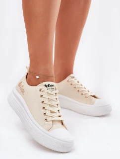 Trampki Damskie Na Platformie Lee Cooper LCW-24-44-2464L Beżowe