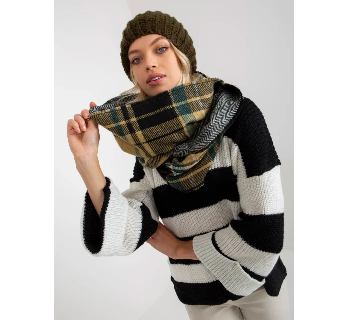 Tunelová šála AT KM model 17833745 černá a béžová - FPrice