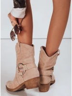 Dámske semišové kovbojské topánky béžové FashionStreet ZY1301