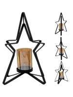 KOVOVÝ SVIETNIK 31,5 CM HVIEZDA SĽUDA