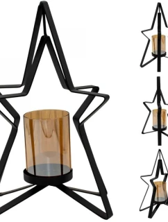 KOVOVÝ SVIETNIK 31,5 CM HVIEZDA SĽUDA