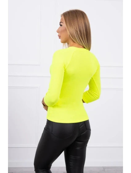 Halenka s ozdobnými knoflíky žlutá neonová Halenka s ozdobnými knoflíky žlutá neonová