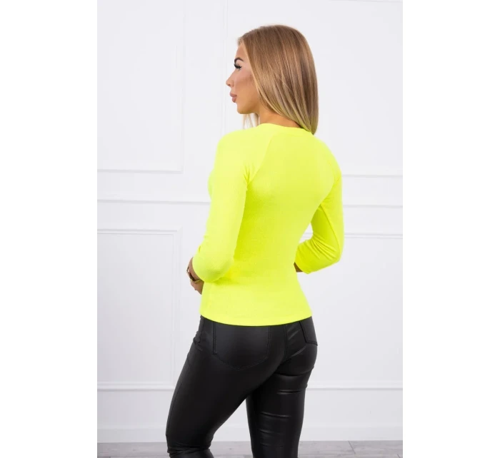 Halenka s ozdobnými knoflíky žlutá neonová Halenka s ozdobnými knoflíky žlutá neonová