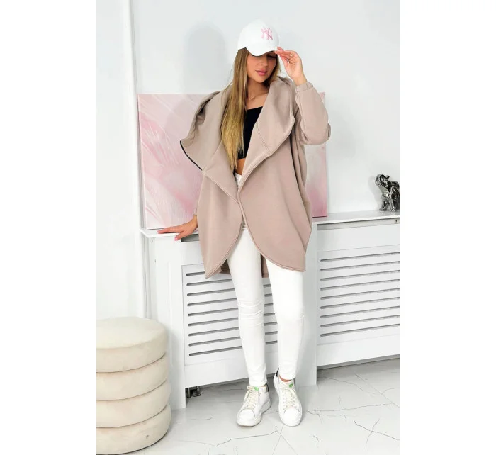 Krátka mikina na zips tmavo béžová Krátka mikina na zips tmavo béžová