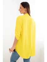 Blúzka s dlhším zadným dielom tmavo žltá